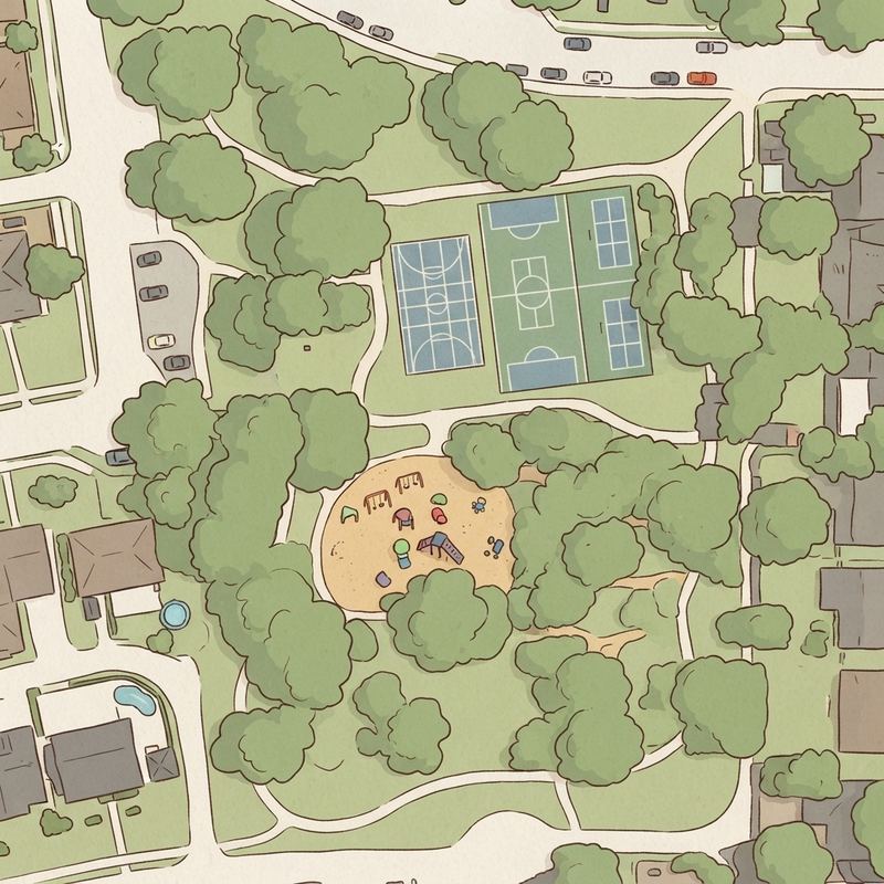 Illustrated map of Holman D. Rhoton Park