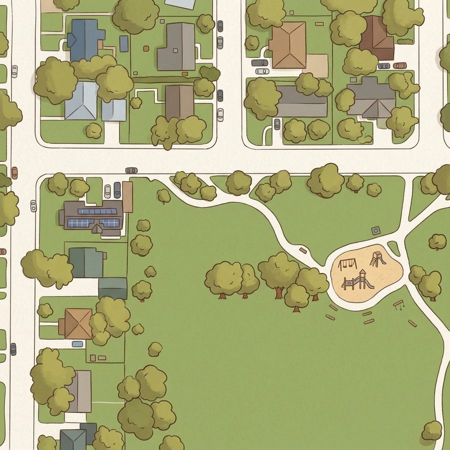 Illustrated map of Homestead Park
