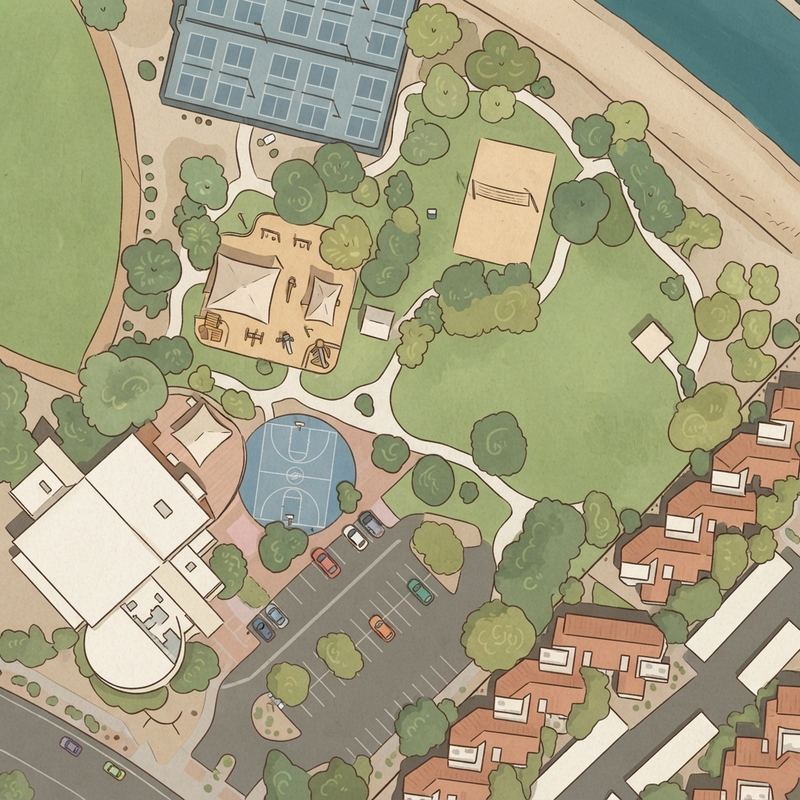 Illustrated map of Horizon Park Playground