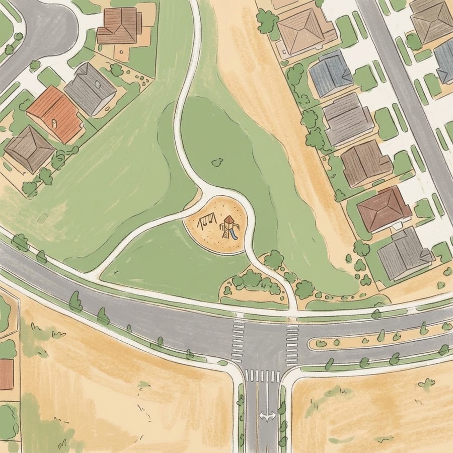 Illustrated map of Horse Shoe Ridge Playground
