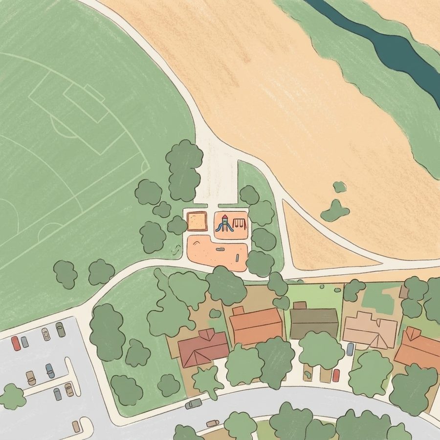 Illustrated map of Horseshoe Park
