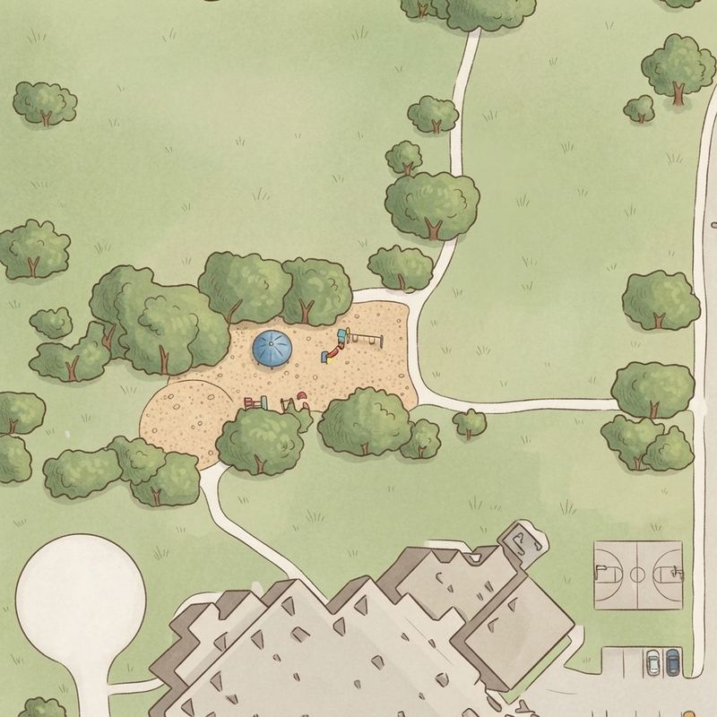 Illustrated map of Horseshoe Park