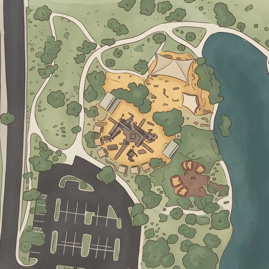 Illustrated map of Horseshoe Pit
