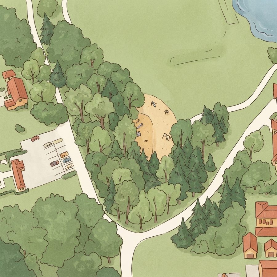 Illustrated map of Houston Gardens Park