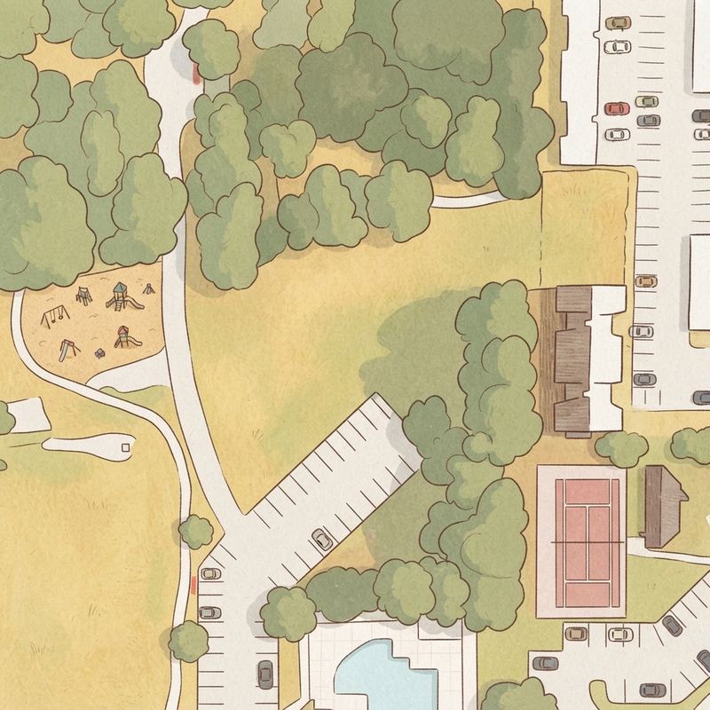Illustrated map of Howard Moore Park