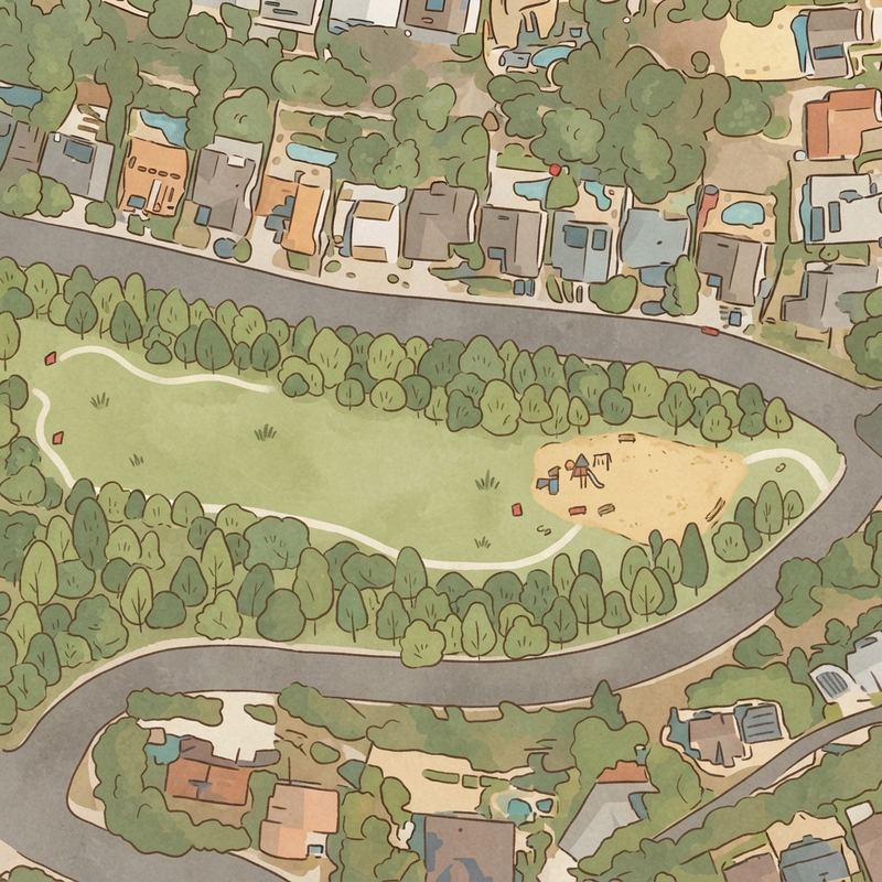 Illustrated map of Hoyt Park