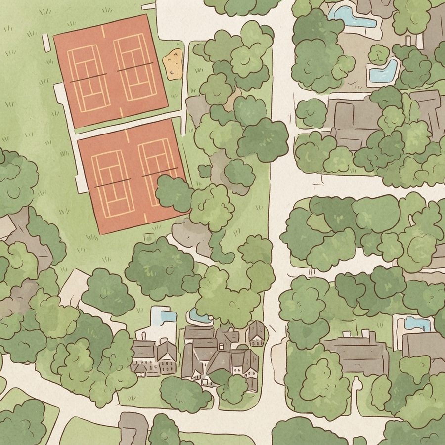 Illustrated map of HRF Parks and Grounds Park