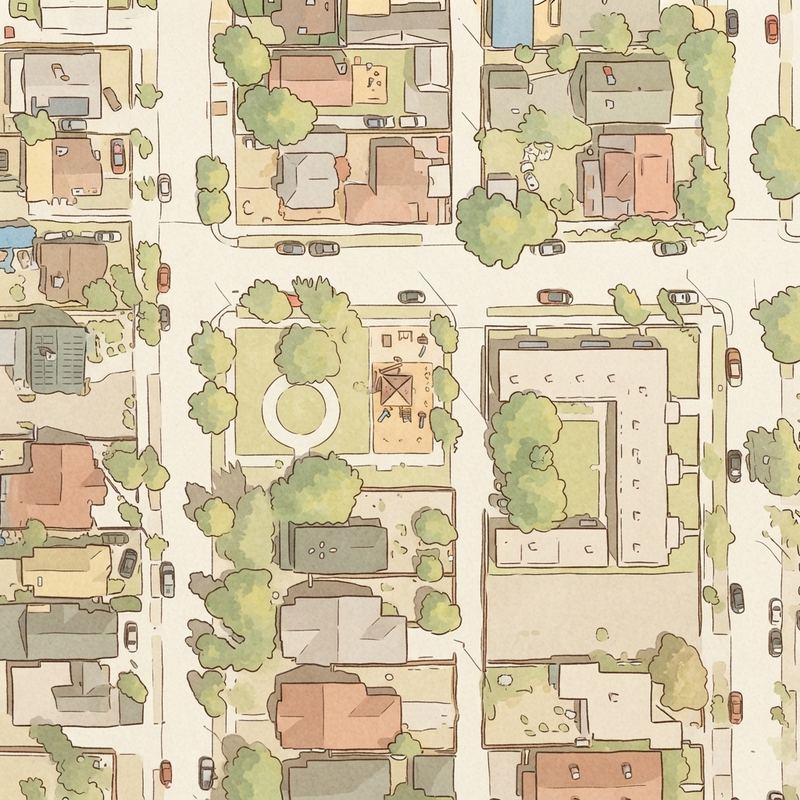 Illustrated map of Hu-O-Te Mini Park