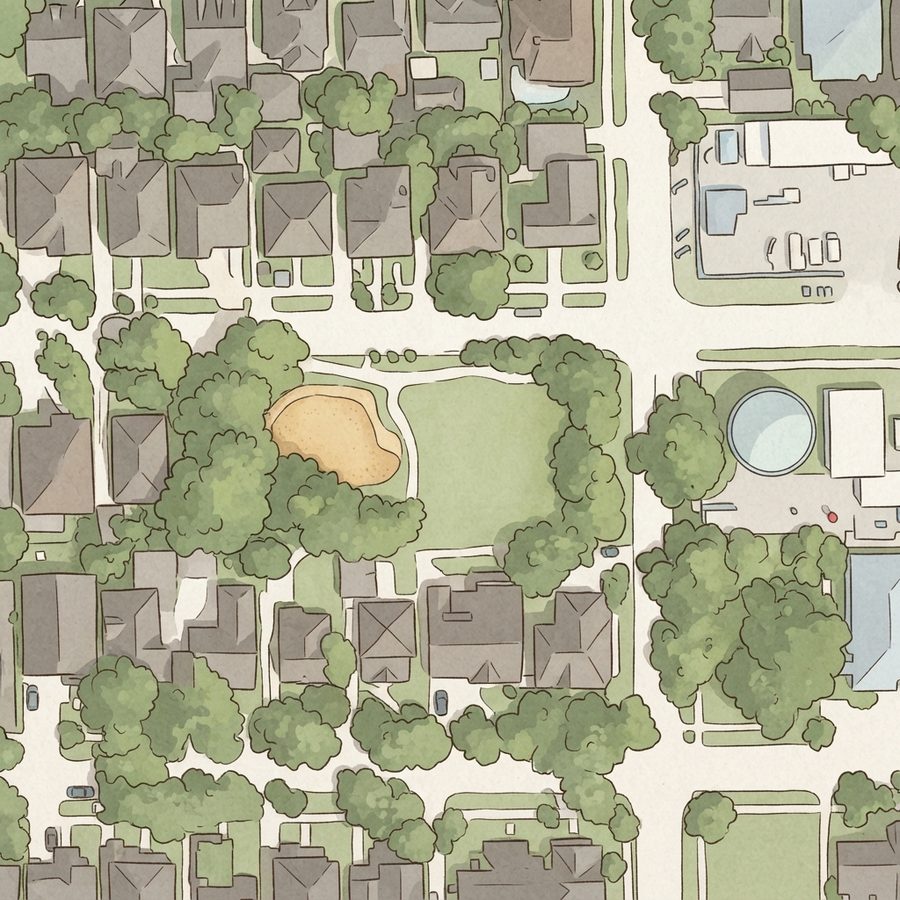 Illustrated map of Huffington Park