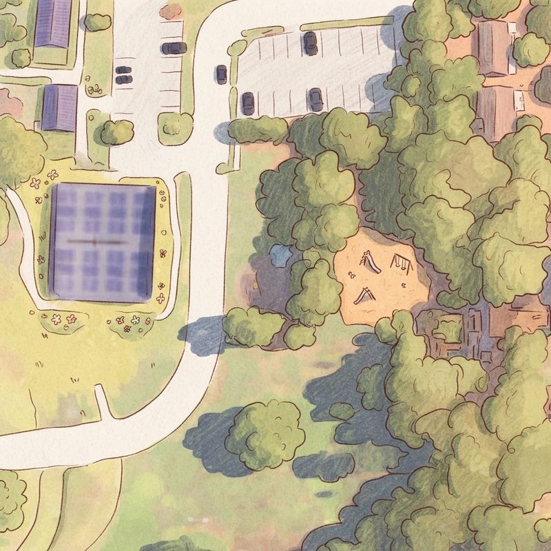 Illustrated map of Hurst City Park & Rec Department