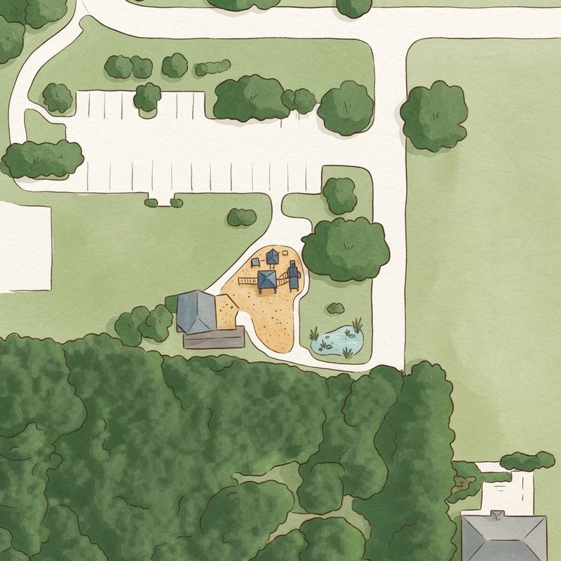 Illustrated map of Hurst Playground