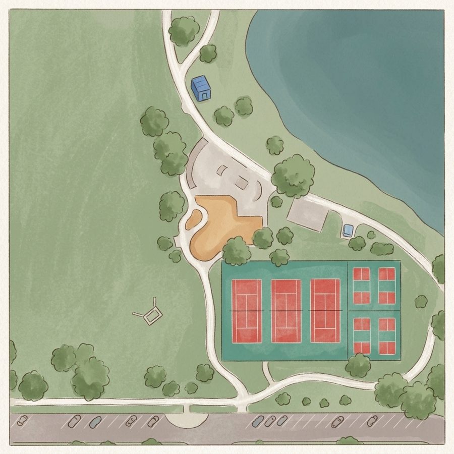 Illustrated map of Huston Lake Park