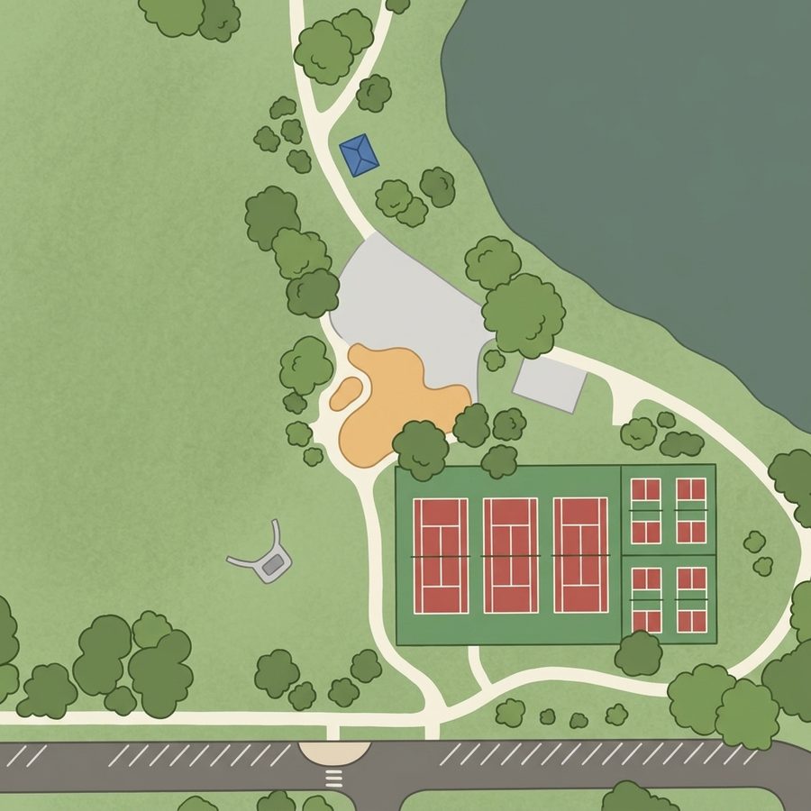 Illustrated map of Huston Lake Park Playground