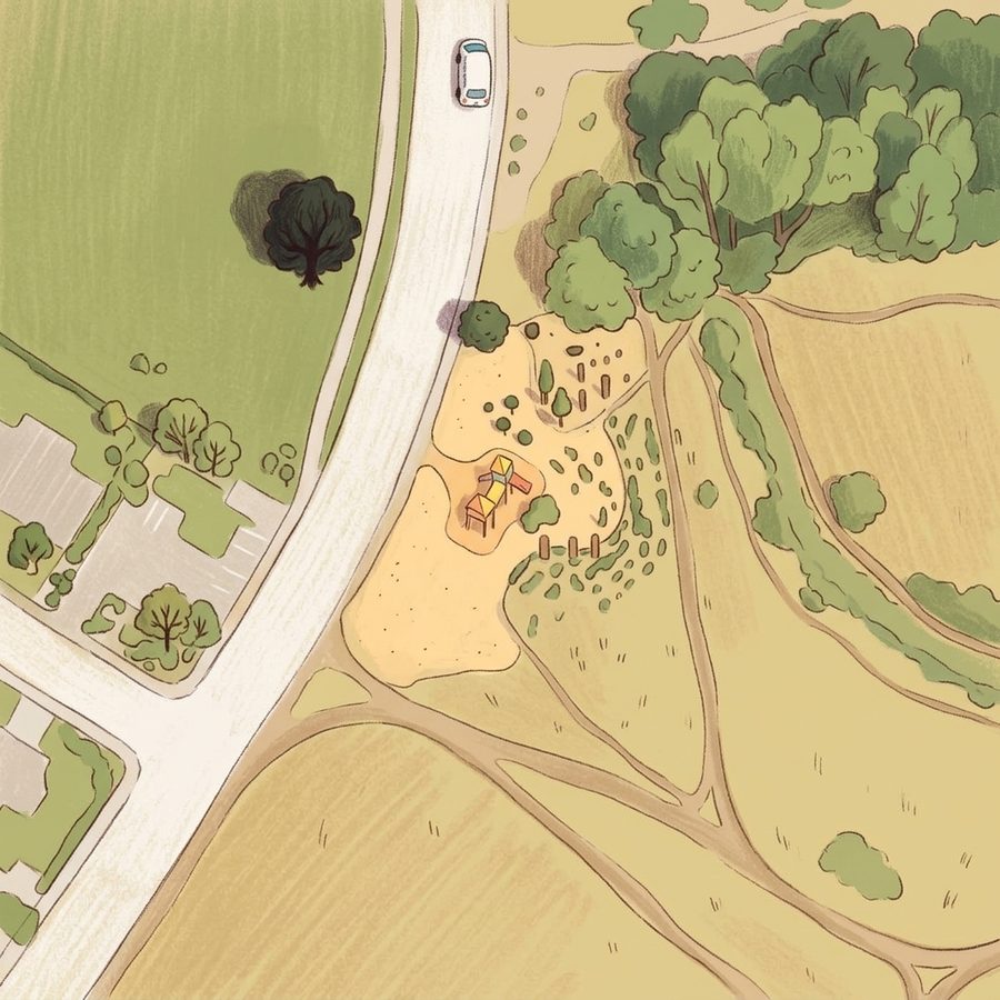 Illustrated map of Hutchinson Park