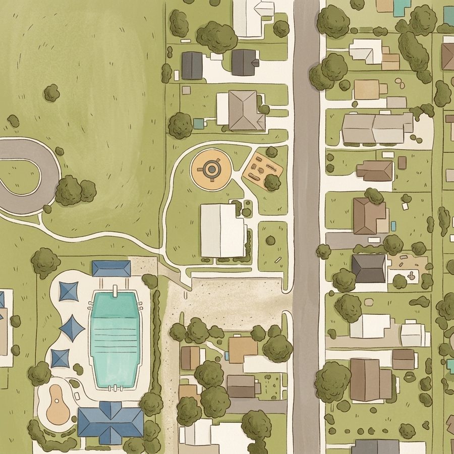 Illustrated map of Hyland Hills Park & Recreation District
