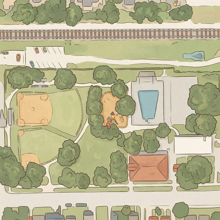 Illustrated map of Independence Heights Park