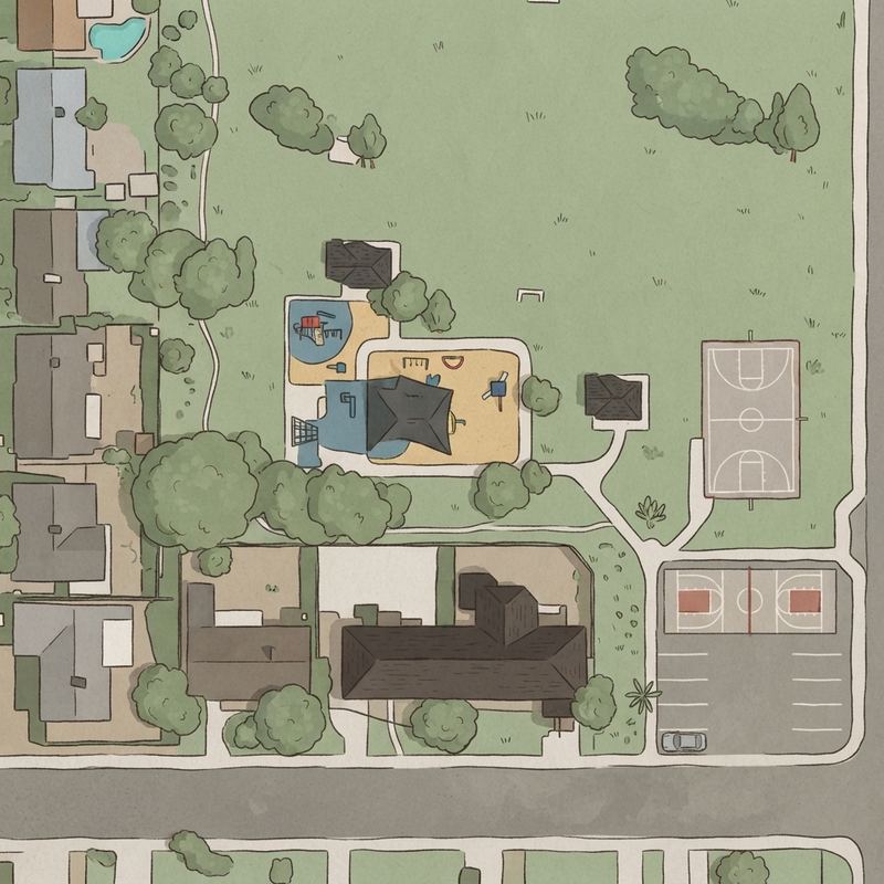 Illustrated map of Indian Bend Park Playground