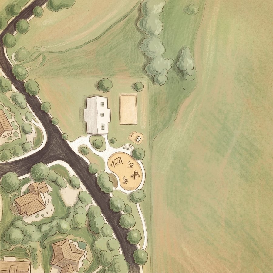 Illustrated map of Indian Peaks Playground Park