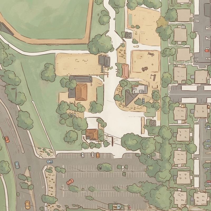 Illustrated map of Indian School Park