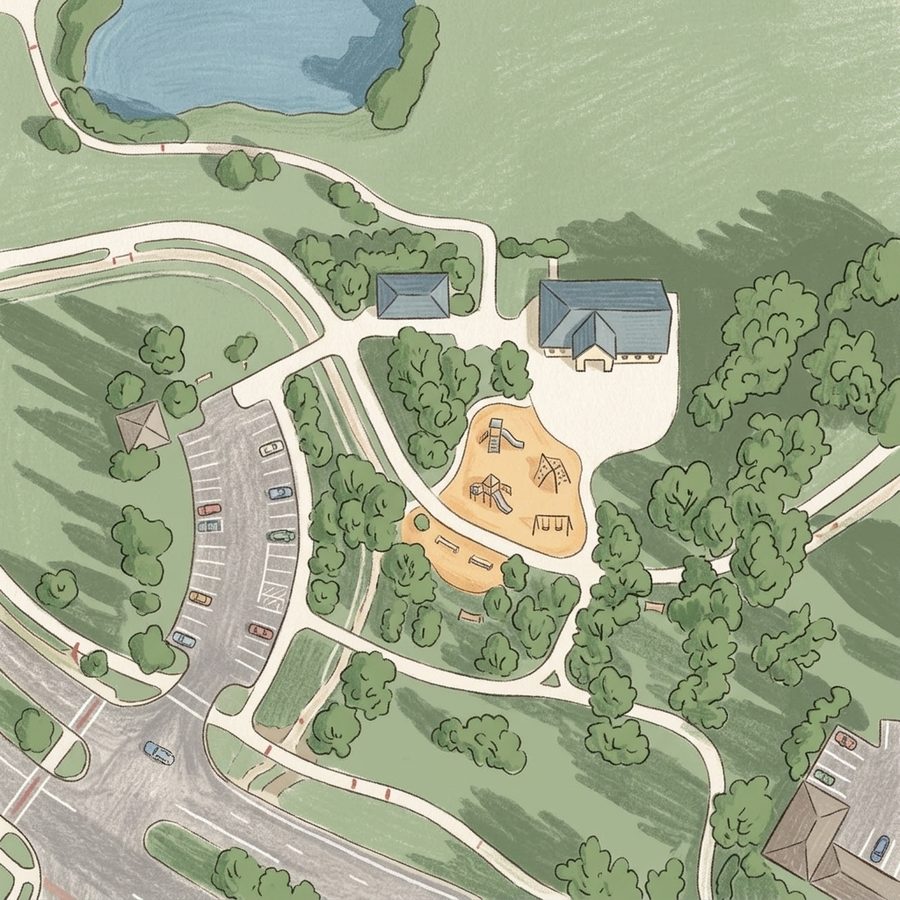 Illustrated map of Interlocken East Park