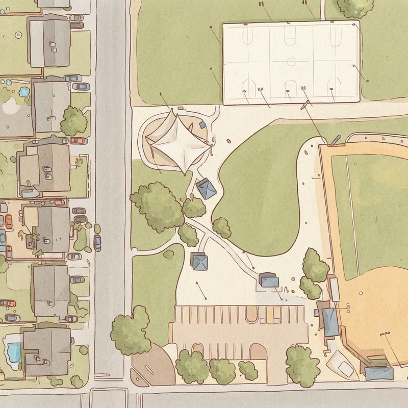 Illustrated map of Ira Murphy Park