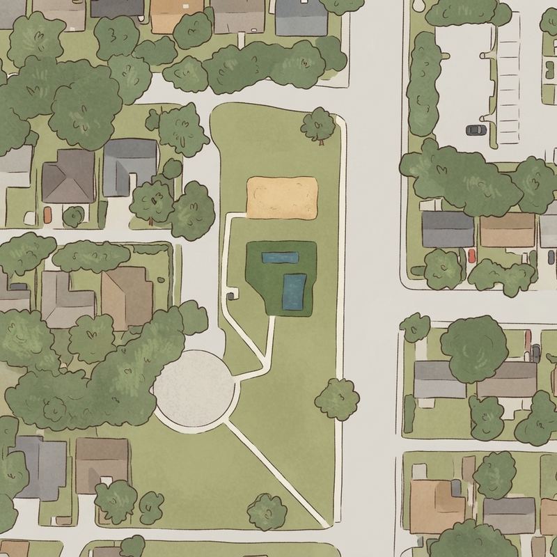 Illustrated map of Iris Lane Park
