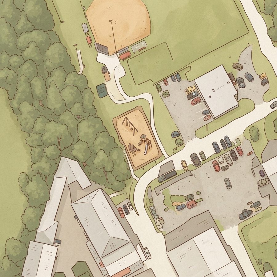 Illustrated map of Is a playground for children