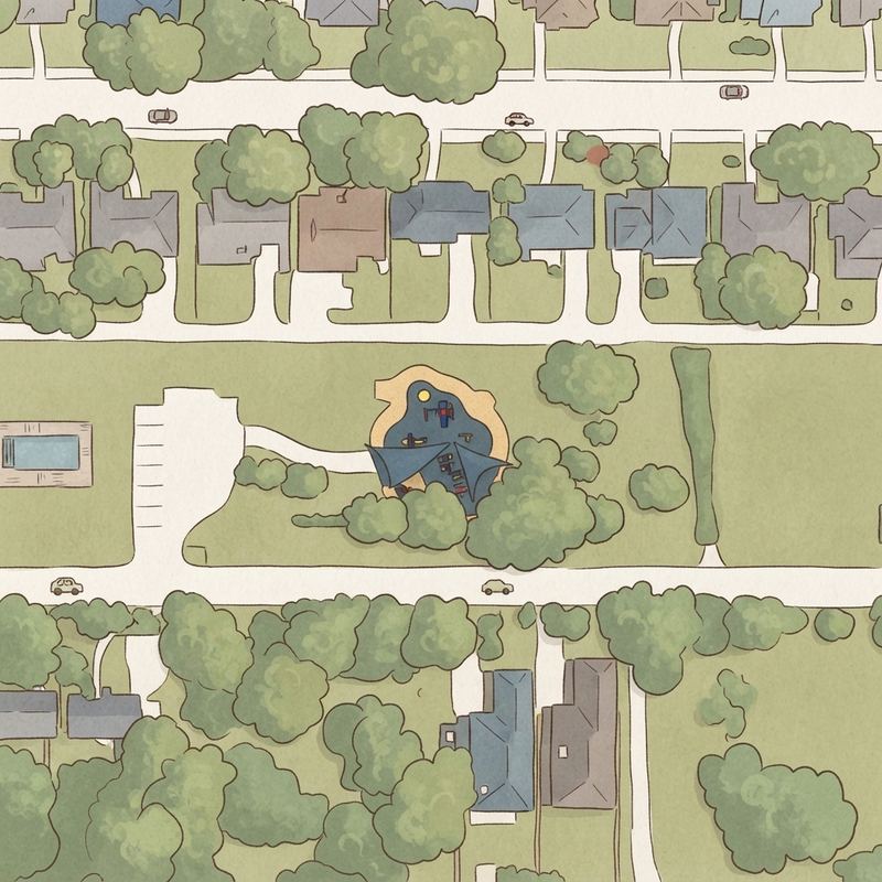 Illustrated map of Isaac Scruggs Park
