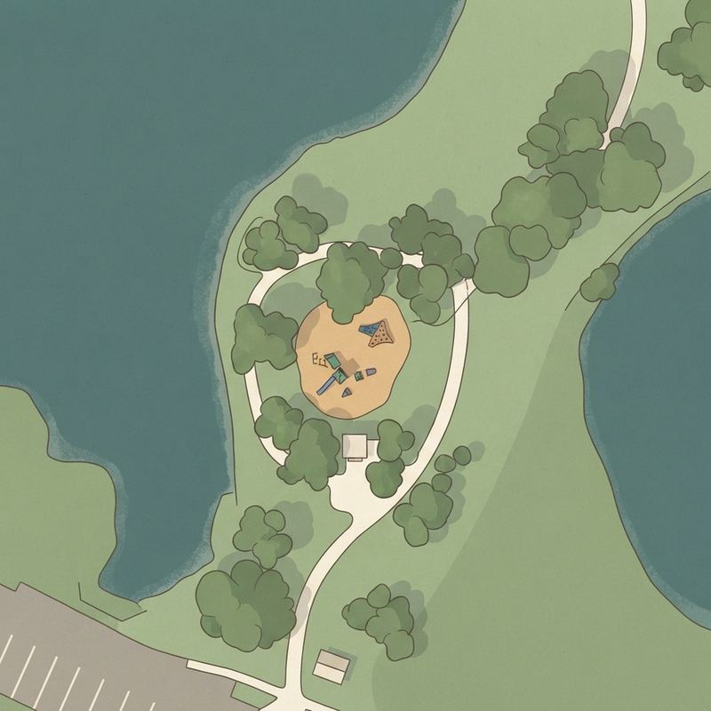 Illustrated map of Island Park