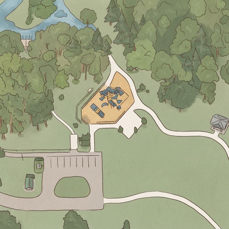 Illustrated map of Ives Estates Park