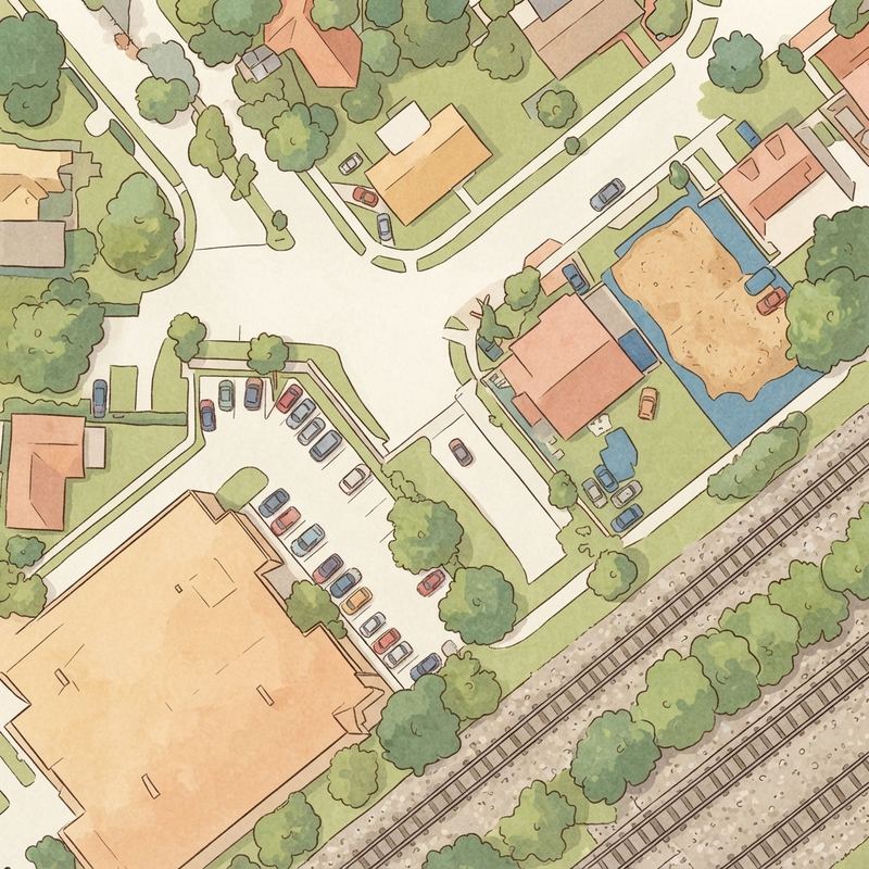 Illustrated map of Ives Estates Tot Lot