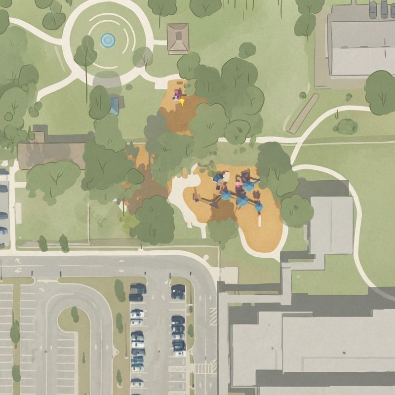 Illustrated map of Ivey Lane Park