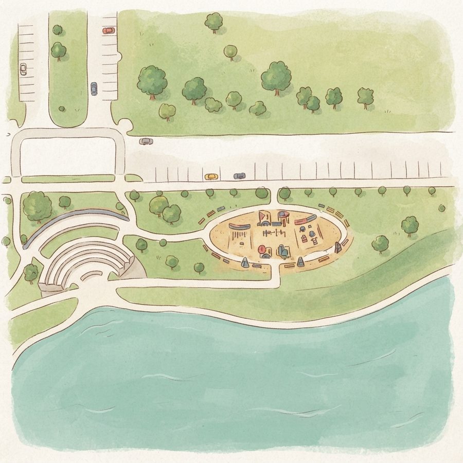 Illustrated map of Ivy Park - Lower Kirby District