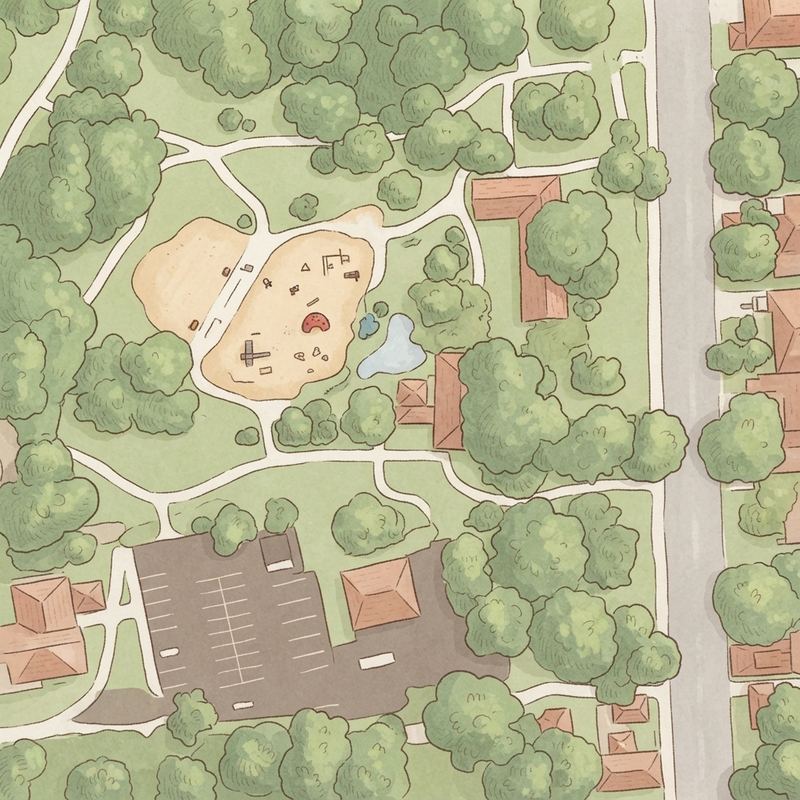 Illustrated map of J.A. Carr Park