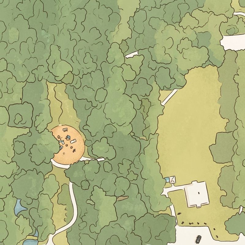 Illustrated map of J.A. Dewberry Park