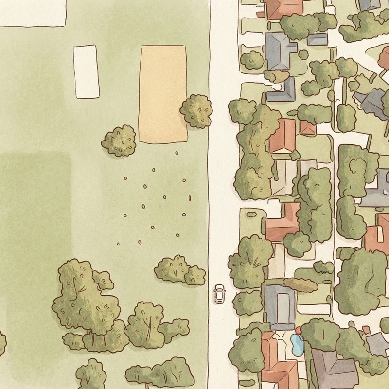 Illustrated map of J. P. Hawn Park