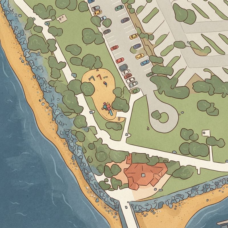 Illustrated map of J St Harbor Park