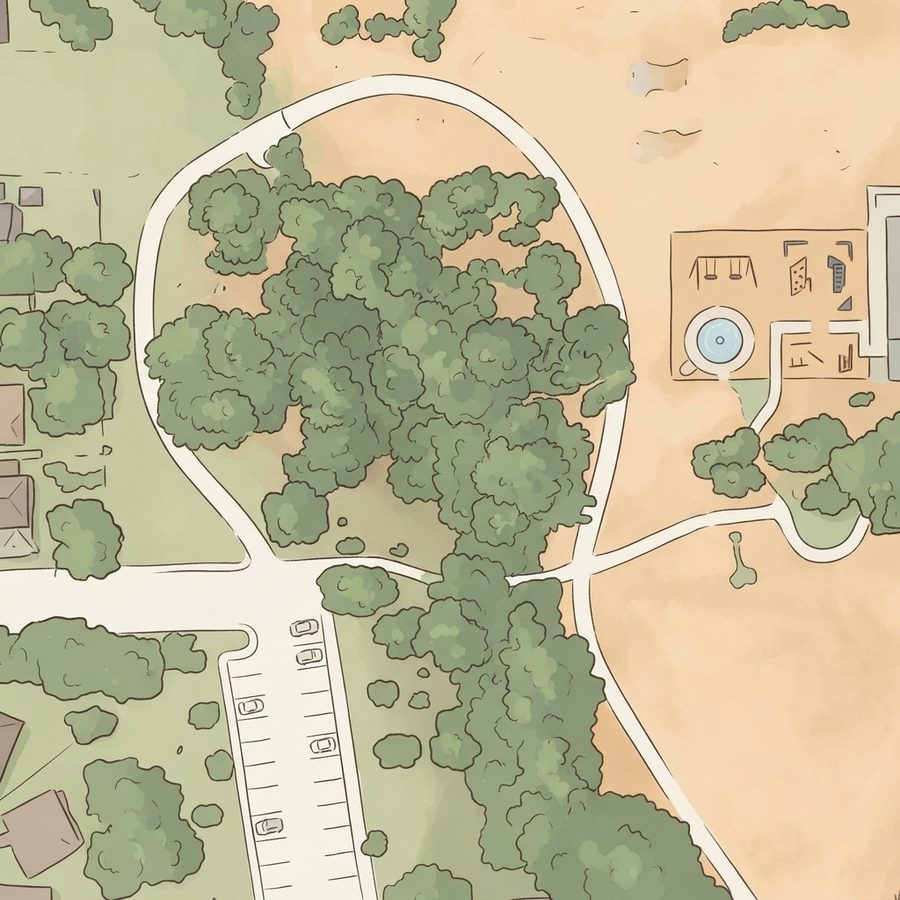 Illustrated map of J Street Park