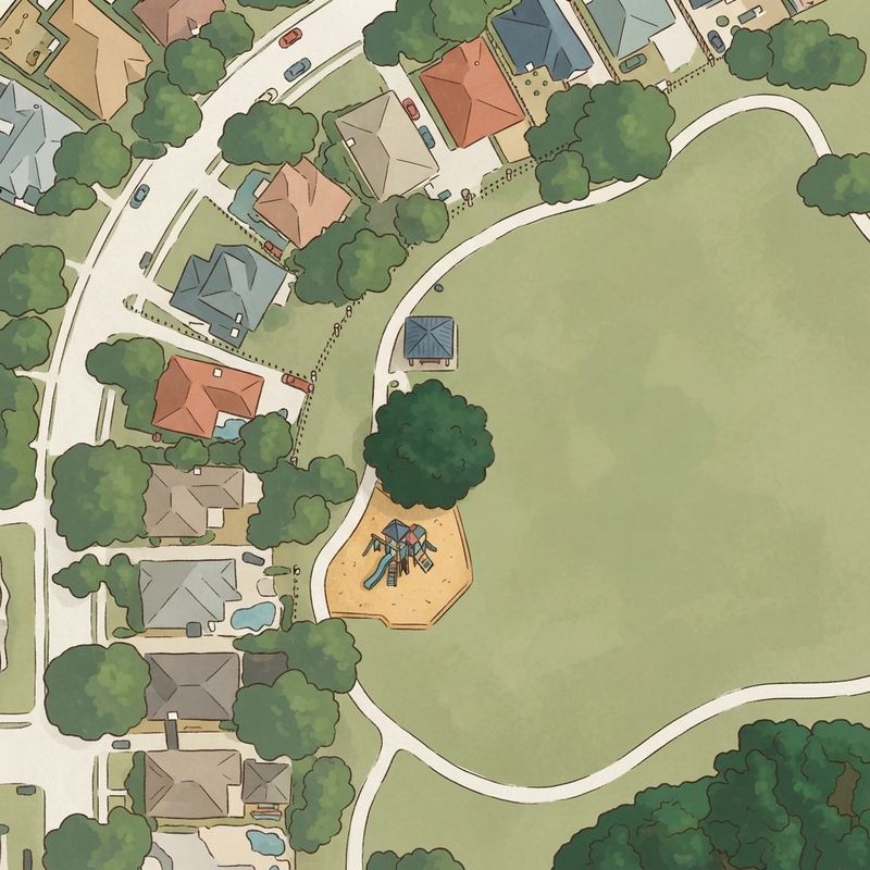 Illustrated map of J. W. Williams Park