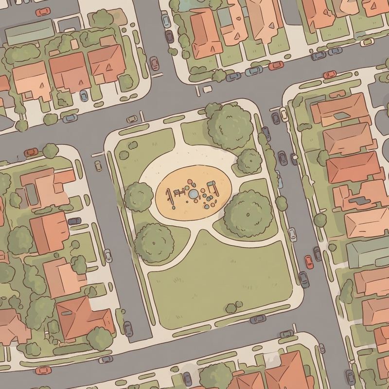 Illustrated map of Jacaranda Park