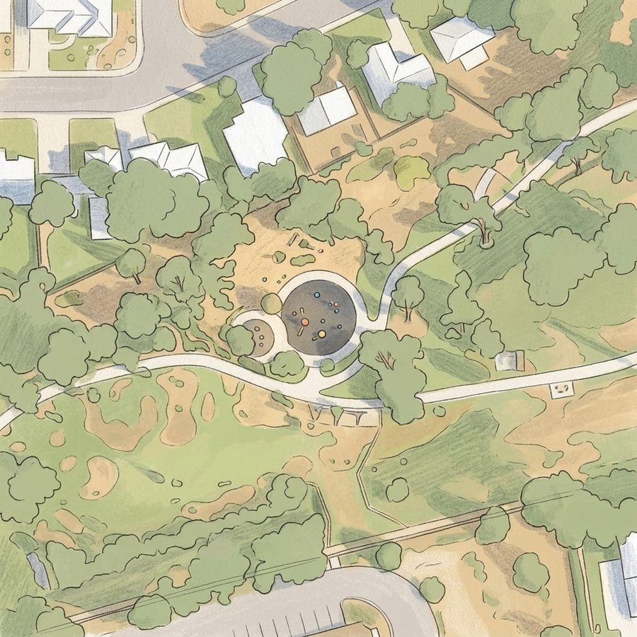 Illustrated map of Jack B Tomlinson Park