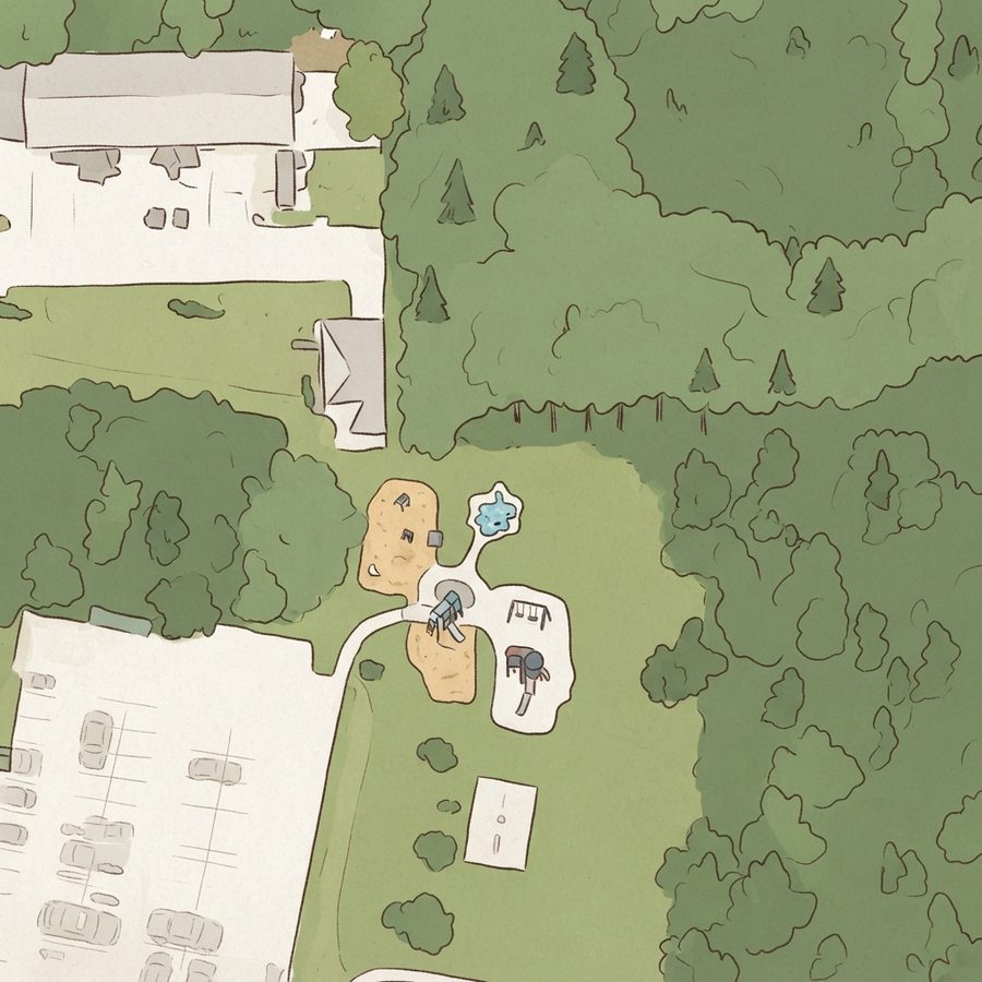 Illustrated map of Jack Fields Space Playground