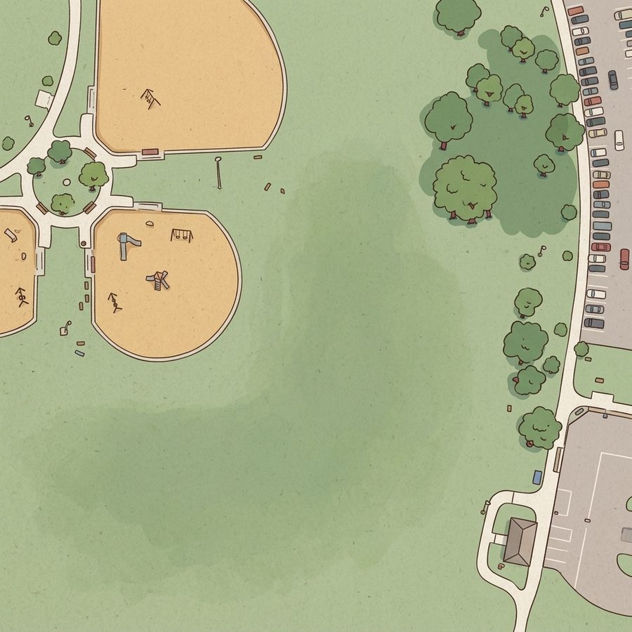Illustrated map of James A. Bible Park