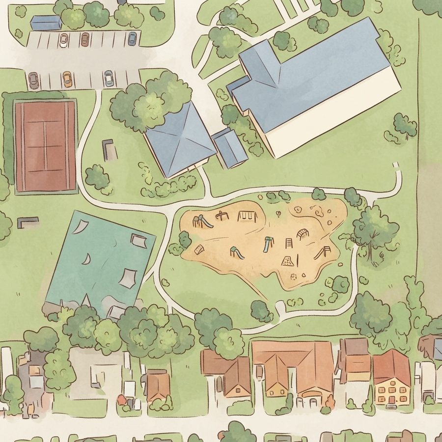 Illustrated map of James Driver All-Inclusive Park