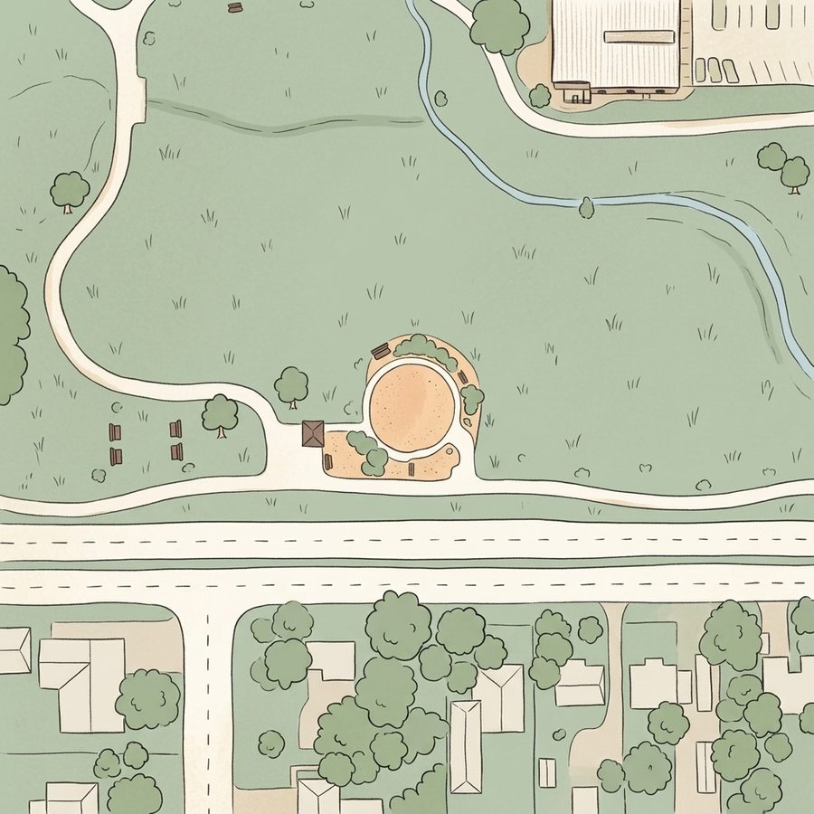 Illustrated map of James J Richey Park