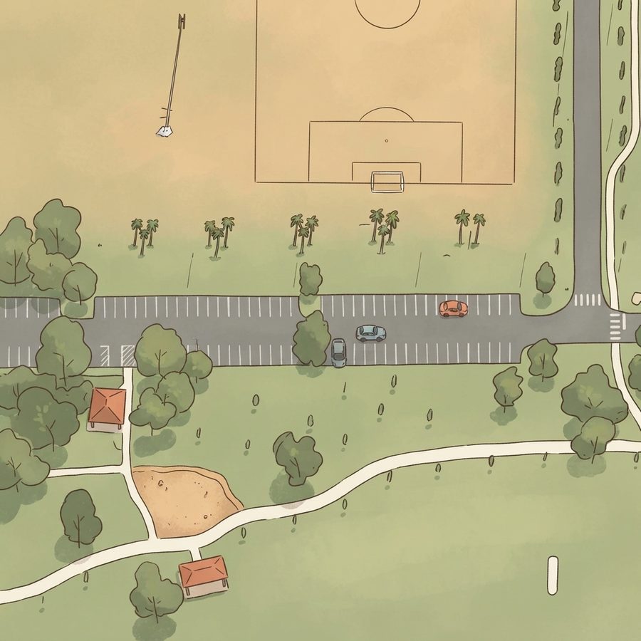 Illustrated map of Jason Dwelley Park, Field 9A