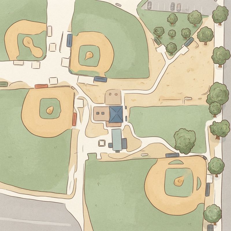 Illustrated map of Jaycee Park