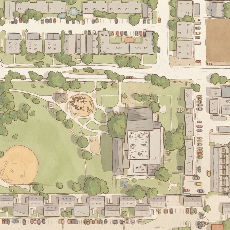 Illustrated map of Jaycee Park Playground