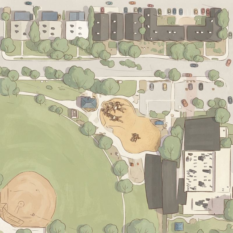 Illustrated map of Jaycee Park