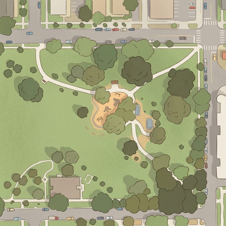 Illustrated map of Jefferson Park